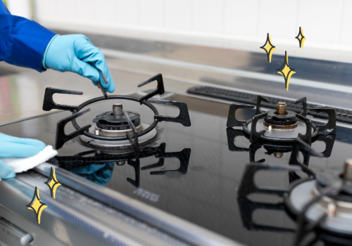 ガスコンロも新品同様の輝きに！