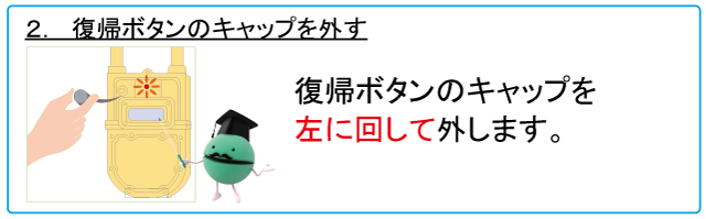 2.復帰ボタンのキャップを外す